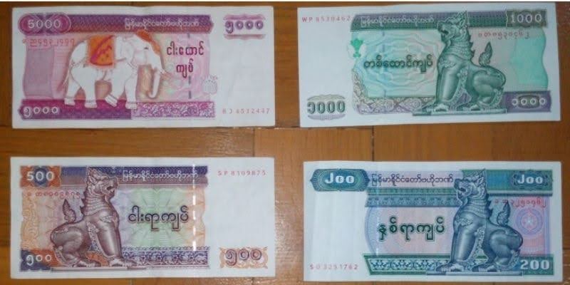 mệnh giá tiền giấy tại Myanmar